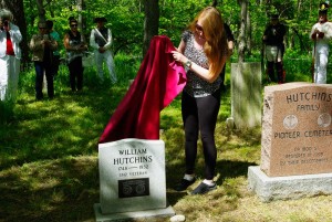 Gwen McCloskey unveils the Wm Hutchins plaque