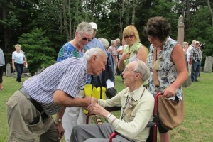 Two third cousins meeting for the first time - Alan Cross and Hilliard Willson. Photo courtesy of Brenda Corby