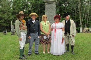 Some reenactors with Sandra Sales who wrote the biographies of the veterans.Photo courtesy of Brenda Corby