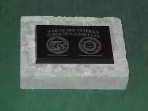 1812 Veteran Plaque Mounted and ready for placement.