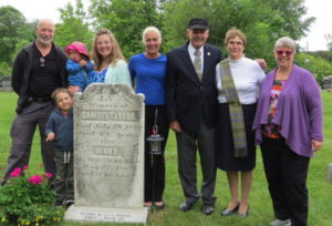 Taylor clan left to right: James Taylor (3X great grandson of Samuel Taylor, 2nd cousin of Robert Taylor); Rianne Lyon (5X great grand daughter of Samuel Taylor); Chace Lyon (front, 5X great grandson of Samuel Taylor) Grace Taylor (4X great grand daughter of Samuel Taylor); Natisha Taylor (4X great grand daughter of Samuel Taylor);Robert Taylor (3X great grandson of Samuel Taylor);Norma Sedgwick (3X great grand daughter-in-law of Samuel Taylor, spouse of Robert Taylor);Christina Taylor (3X great grand daughter of Samuel Taylor; 2nd cousin of Robert Taylor).