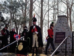 Re-enactors at the plaque ceremony