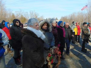 Crowd at plaque ceremony