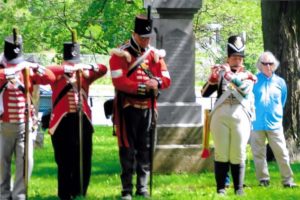 Fife Player Emily Coe and fellow re-enactors of 2nd Lincoln Militia