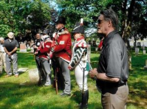 MPP Paul Miller,  re-enactors of 2nd Lincoln Militia and Rev'd Bahman Kalantari