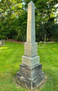 Thomas Kains' obelisk in Old St. Thomas Churchyard (overview & close-up of inscription.